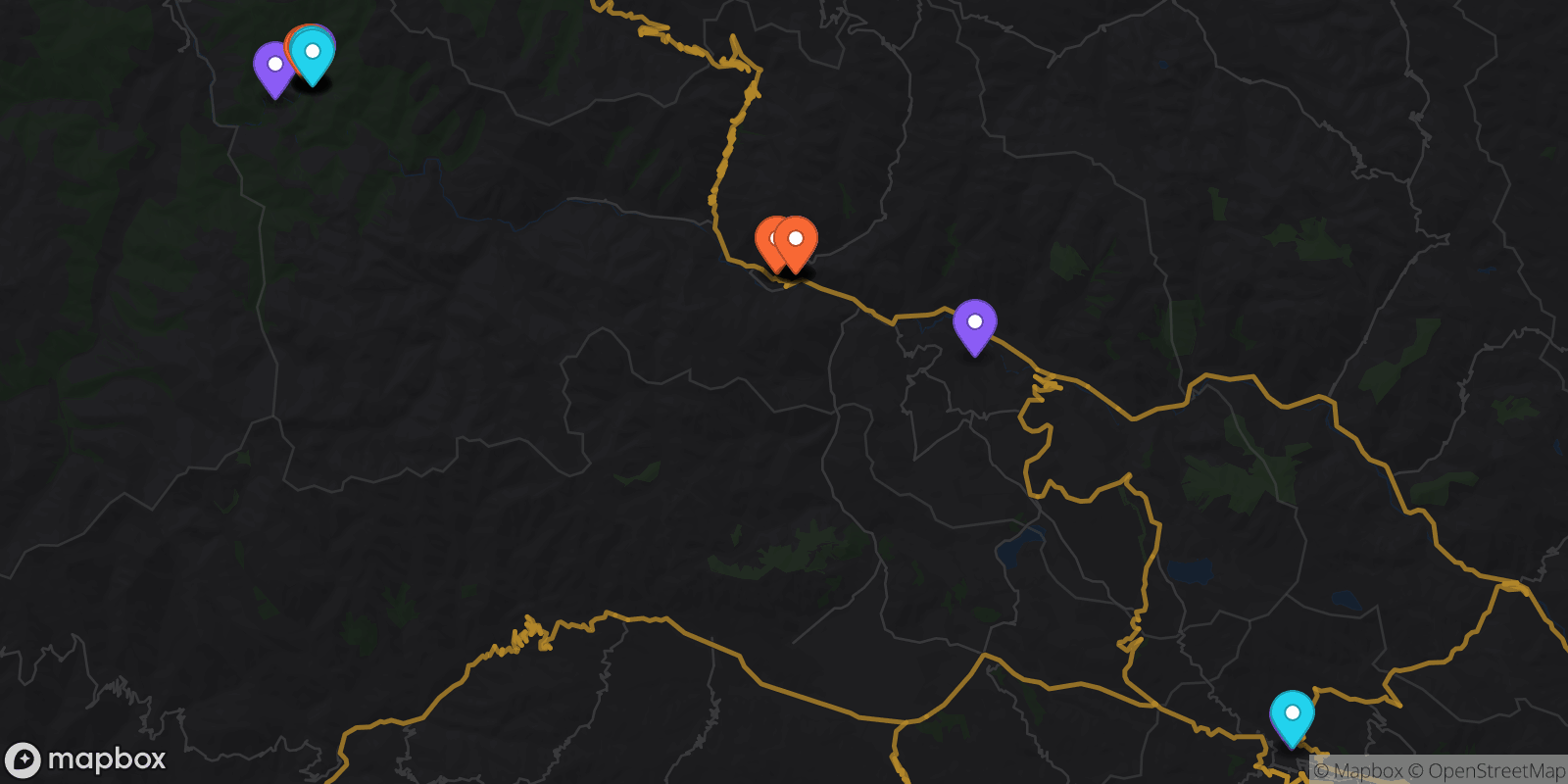 Map showing 24 locations