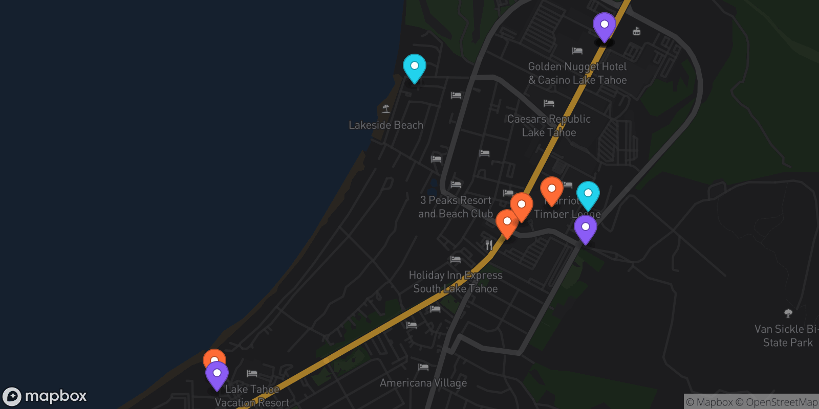 Map showing 14 locations