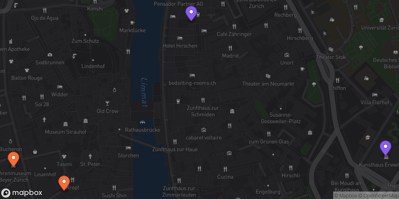 Map showing 4 locations