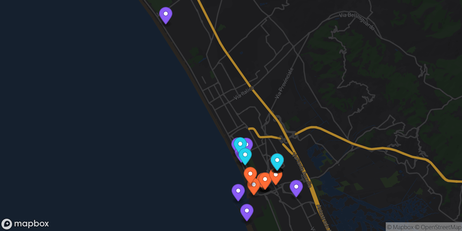 Map showing 39 locations