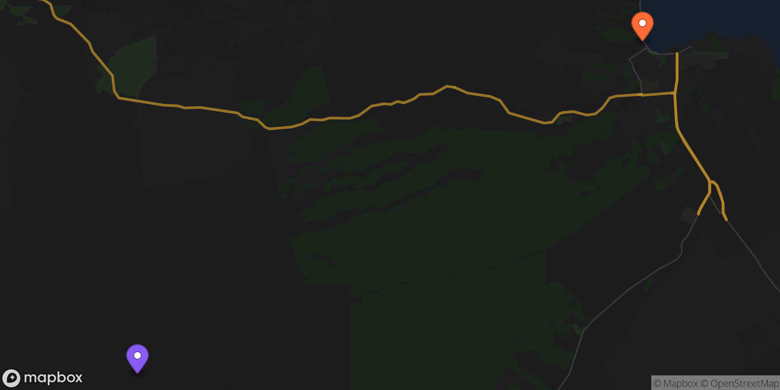 Map showing 2 locations