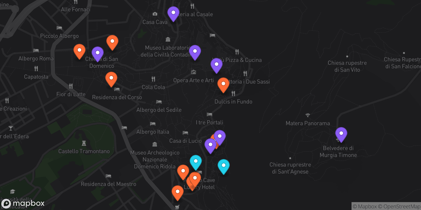 Map showing 18 locations