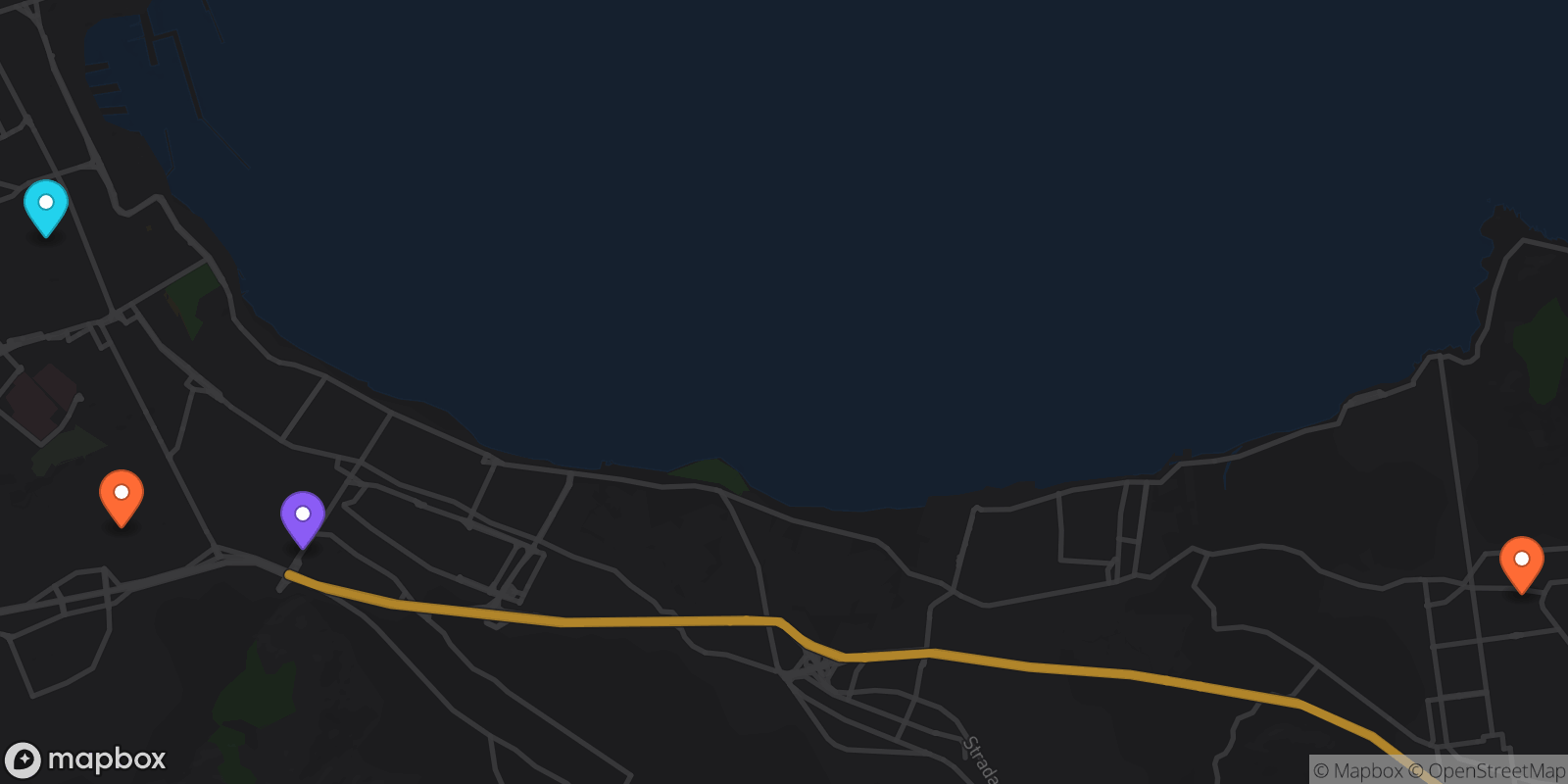 Map showing 4 locations