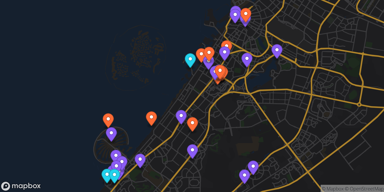 Map showing 39 locations