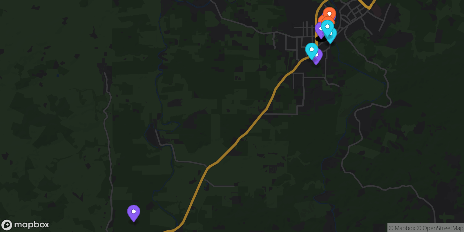 Map showing 37 locations