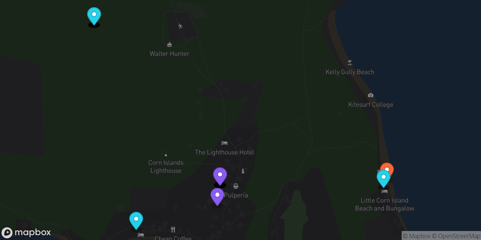 Map showing 33 locations