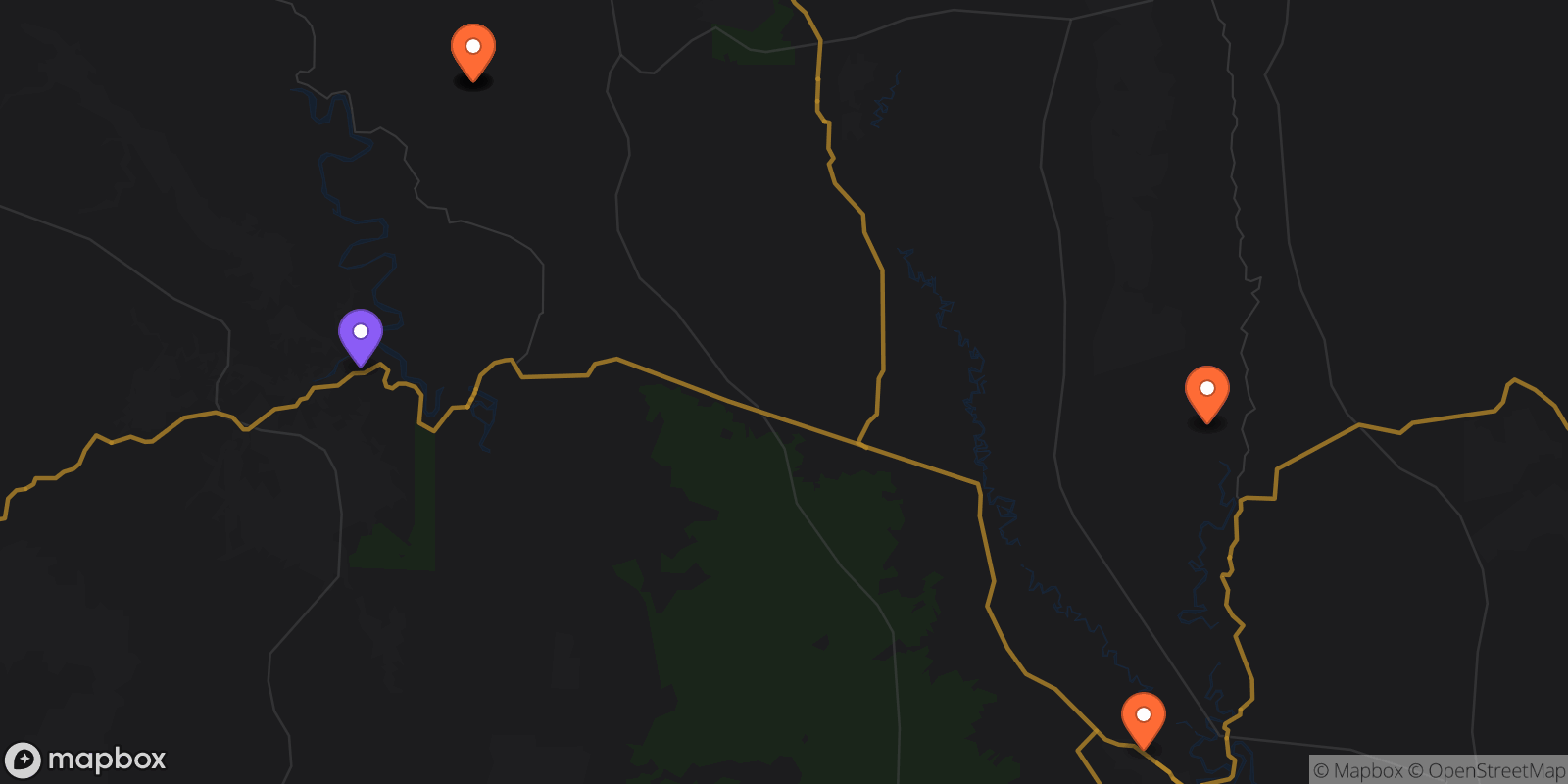 Map showing 9 locations