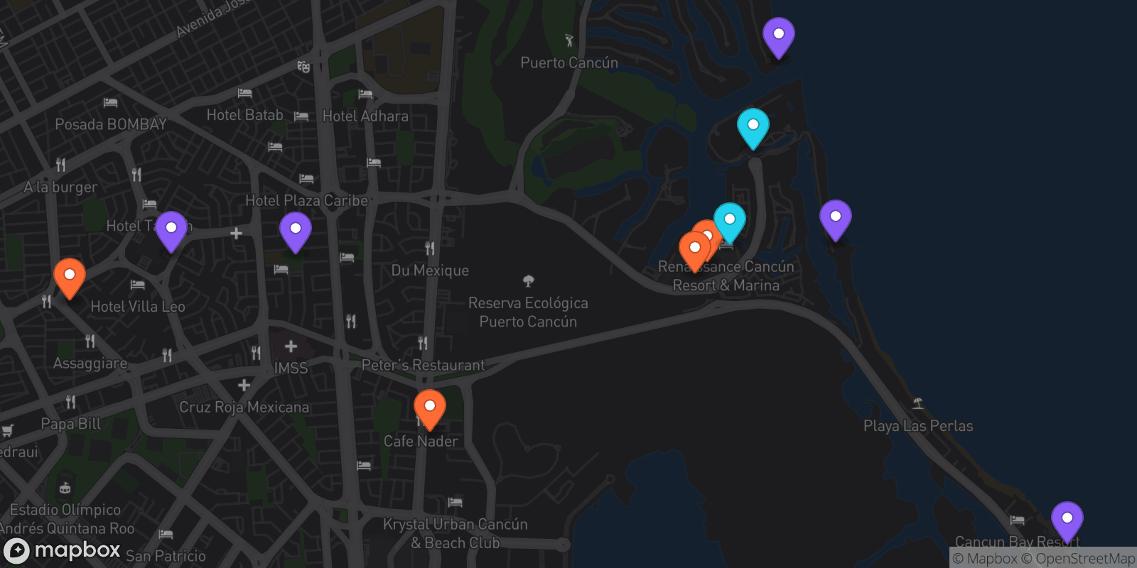 Map showing 11 locations